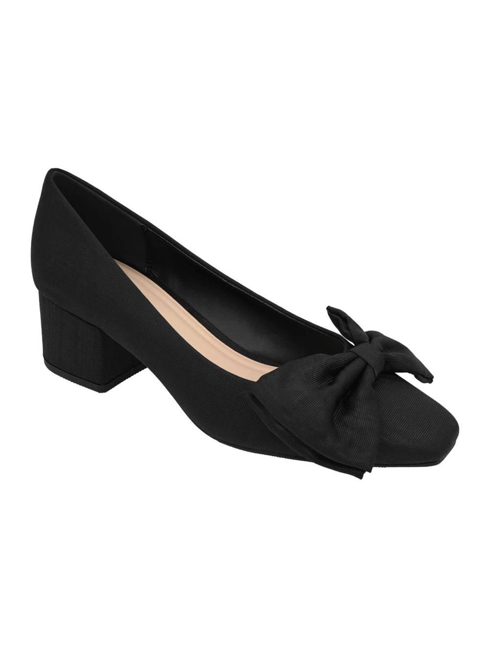 Crown & Ivy Evelyn Black Bow Block Heel Pumps Square Toe HLD085CI Size 8M NWOT